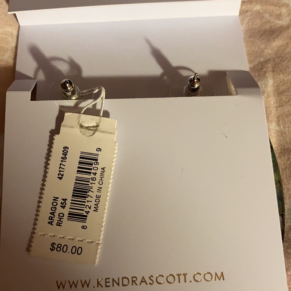 Kendra Scott Aragon Silver Abalone Shell Drop Earrings - Picture 9 of 10